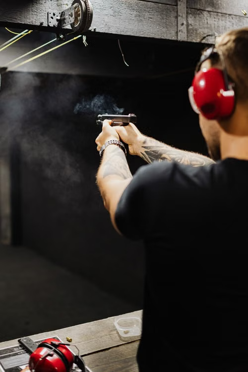 Firearm on a professional dealer counter